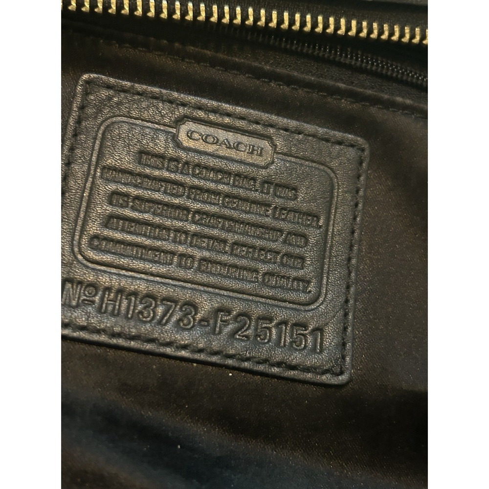 Coach Campbell Buckle Hobo Black Leather Shoulder Bag  Brass Hardware - Picture 8 of 14